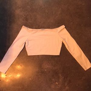 Toni white off the shoulder long crop